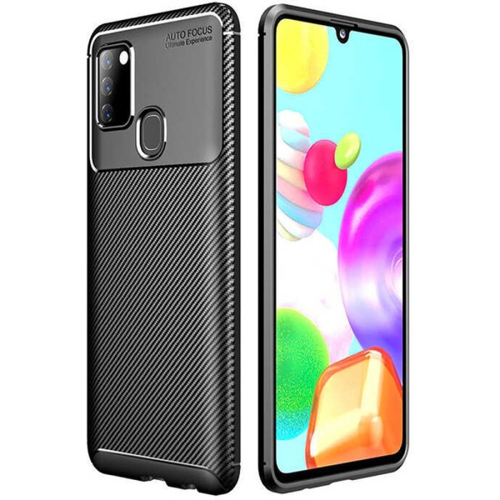 Cep Prime Cep Prime Samsung Galaxy A21 S Karbon Desenli Kılıf Darbe Emici Parmak Izi Bırakmaz Zırhlı Kapak - Siyah Cep Telefonu Kılıfı Fiyatı