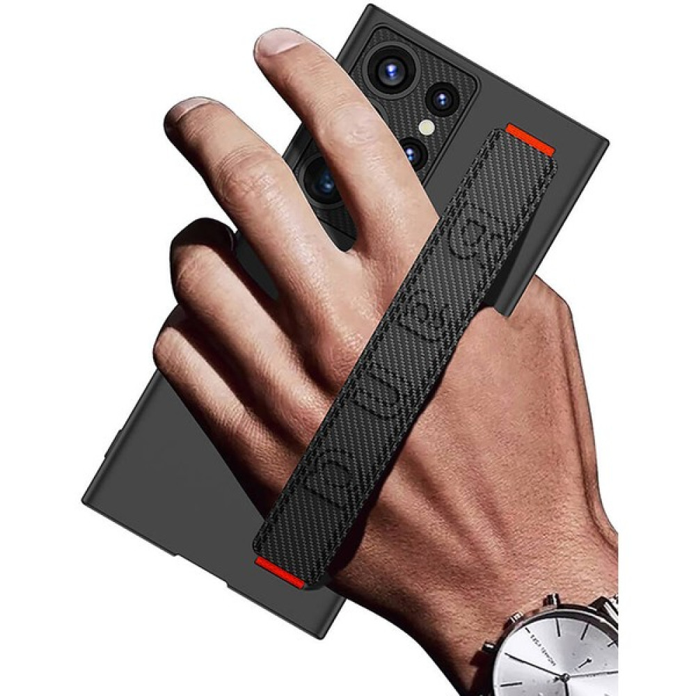 Cep Prime Galaxy S24 Ultra Kılıf Standlı El Tutacaklı Kamera Korumalı Tam Kalıp Band Kapak - Siyah Cep Telefonu Kılıfı Fiyatı
