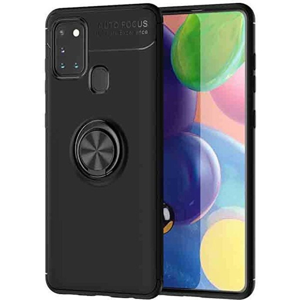 Cep Prime Samsung A21S Yüzüklü Mıknatıslı Stantlı Mat Parmak Izi Bırakmayan Darbe Emici Dayanıklı Tank - Siyah - Siyah Cep Telefonu Kılıfı Fiyatı
