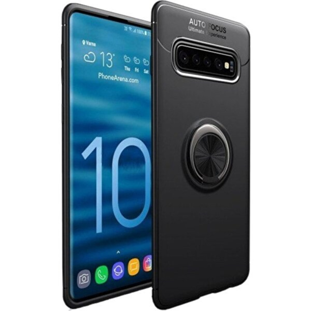 Cep Prime Samsung S10 Yüzüklü Mıknatıslı Stantlı Mat Parmak İzi Bırakmayan Darbe Emici Kılıf - Siyah - Siyah Cep Telefonu Kılıfı Fiyatı