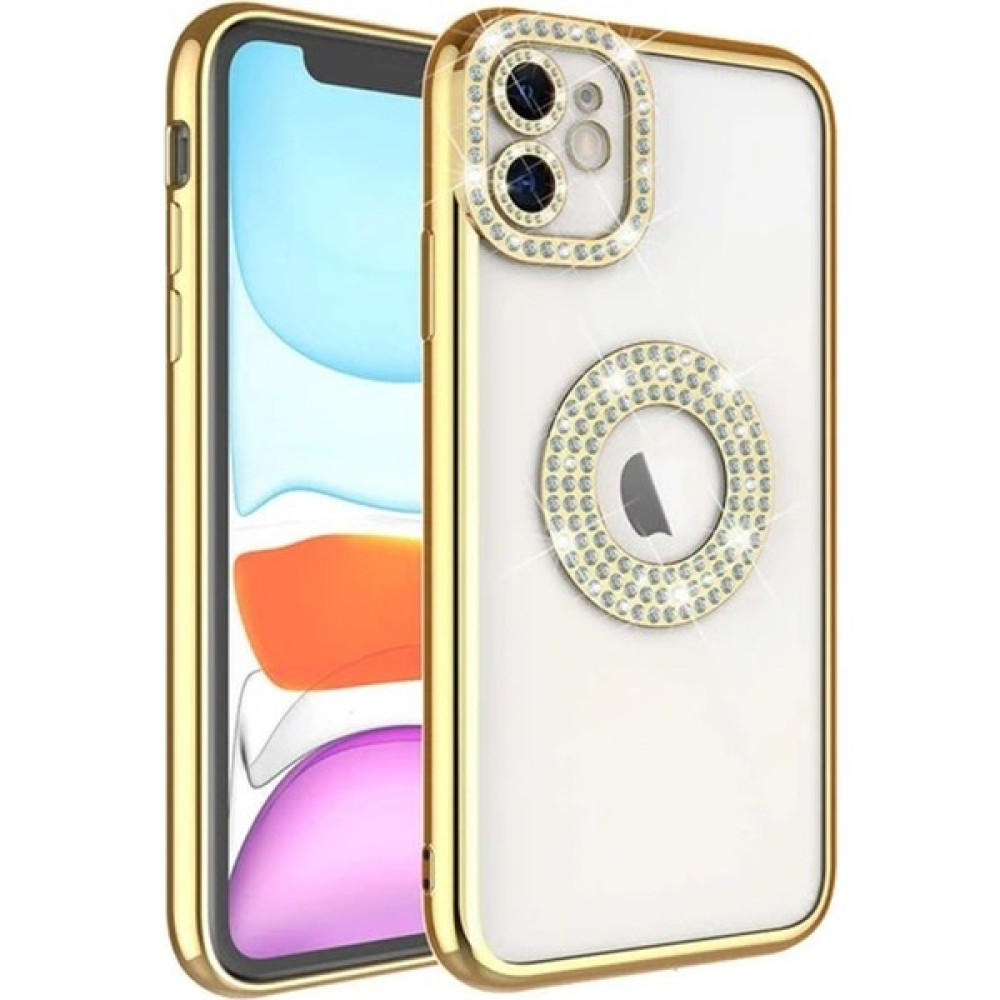 Cepaxesuar iPhone11 Pro Kılıf Lens Korumalı Logosu Açık Taşlı Silikon Kapak - iPhone 11 Pro - Gold Cep Telefonu Kılıfı Fiyatı