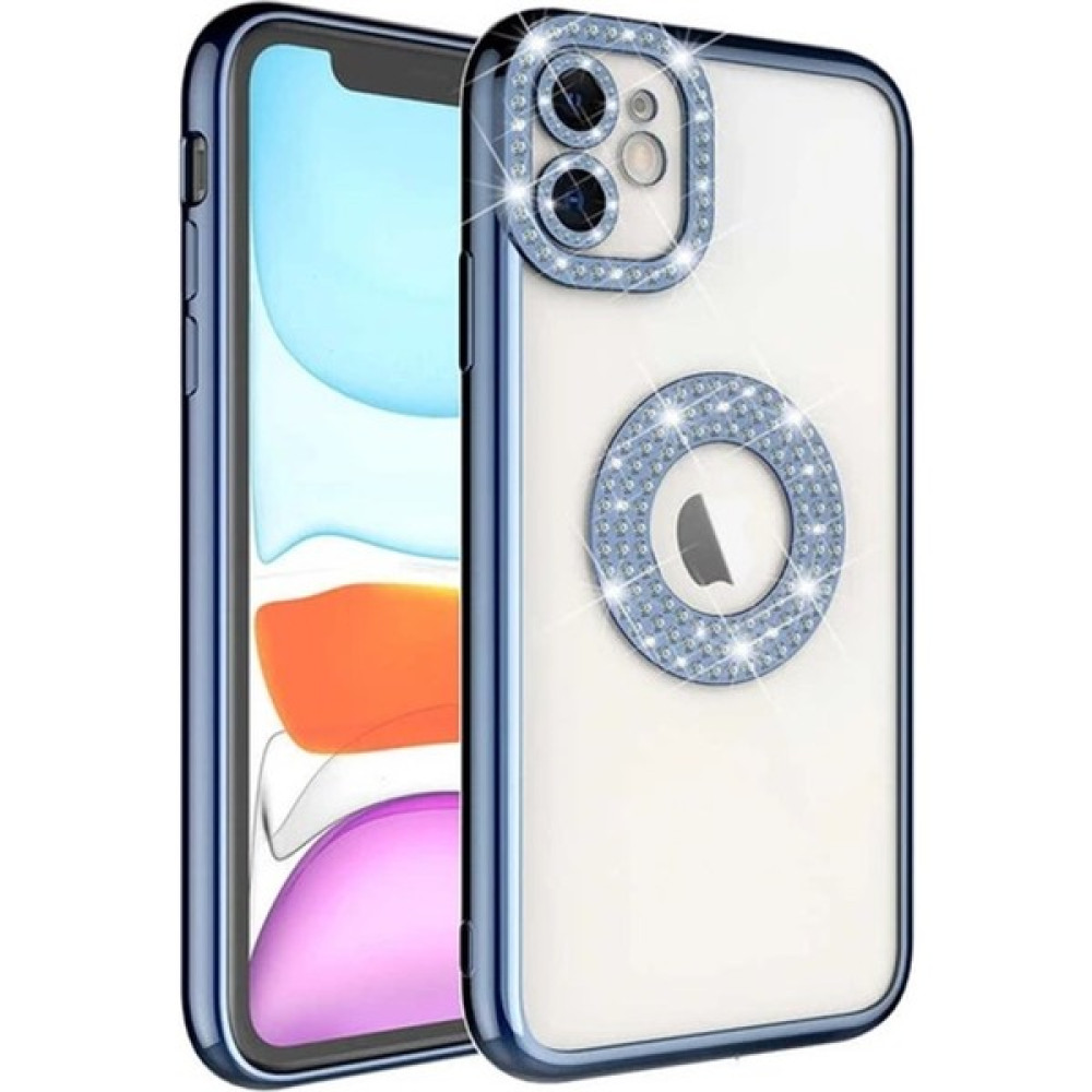 Cepaxesuar iPhone11 Pro Max Kılıf Lens Korumalı Logosu Açık Taşlı Silikon Kapak - iPhone 11 Pro Max - Mavi Cep Telefonu Kılıfı Fiyatı