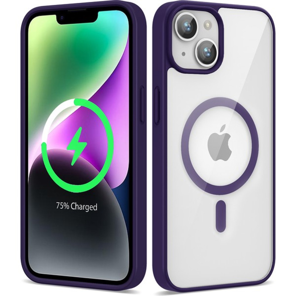 Cepdesin Apple iPhone 13 - Uyumlu Magsafe Wireless Şarj Özellikli Silikon Cepdesin Ege Kapak-Derin Mor - Derin Mor Cep Telefonu Kılıfı Fiyatı