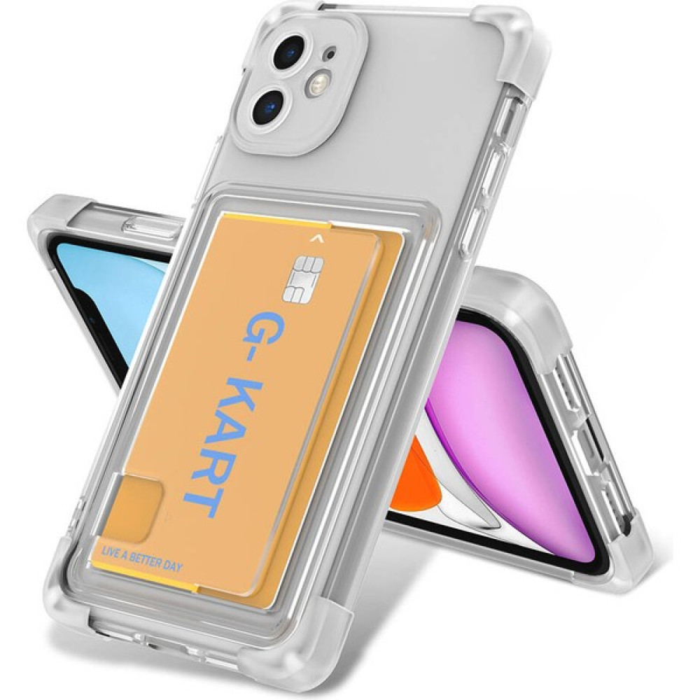 CepLab iPhone 11 Kılıf Şeffaf Arkası Kartlık Bölmeli Shockproff Şeffaf Kapak Cep Telefonu Kılıfı Fiyatı