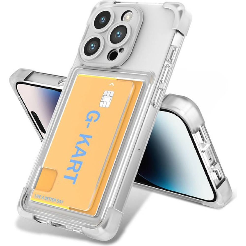 CepLab iPhone 14 Pro Max Kılıf Şeffaf Arkası Kartlık Bölmeli Shockproff Şeffaf Kapak Cep Telefonu Kılıfı Fiyatı