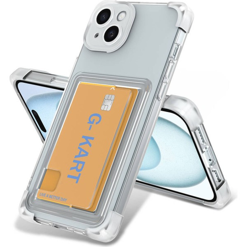 CepLab iPhone 15 Kılıf Şeffaf Arkası Kartlık Bölmeli Shockproff Şeffaf Kapak Cep Telefonu Kılıfı Fiyatı