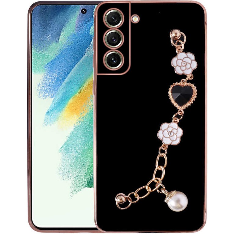 Ceplab Samsung Galaxy S21 Fe Kılıf Tutamaçlı Taşlı Lüx Telefon Kılıfı - Siyah Cep Telefonu Kılıfı Fiyatı
