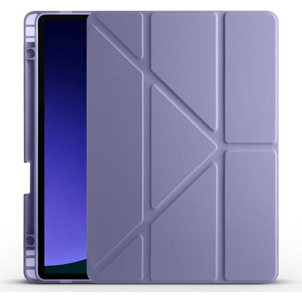 CepLab Samsung Galaxy Tab S9 Fe SM-X510 10.9 Inç Kılıf Kalem Bölmeli Silikon Smart Cover Tablet Kılıfı - Mor Tablet Kılıfı Fiyatı