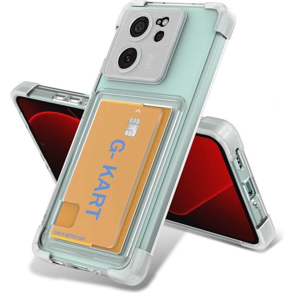 CepLab Xiaomi Mi 13T/MI 13T Pro Kılıf Şeffaf Arkası Kartlık Bölmeli Shockproff Şeffaf Kapak - Xiaomi 13T Cep Telefonu Kılıfı Fiyatı
