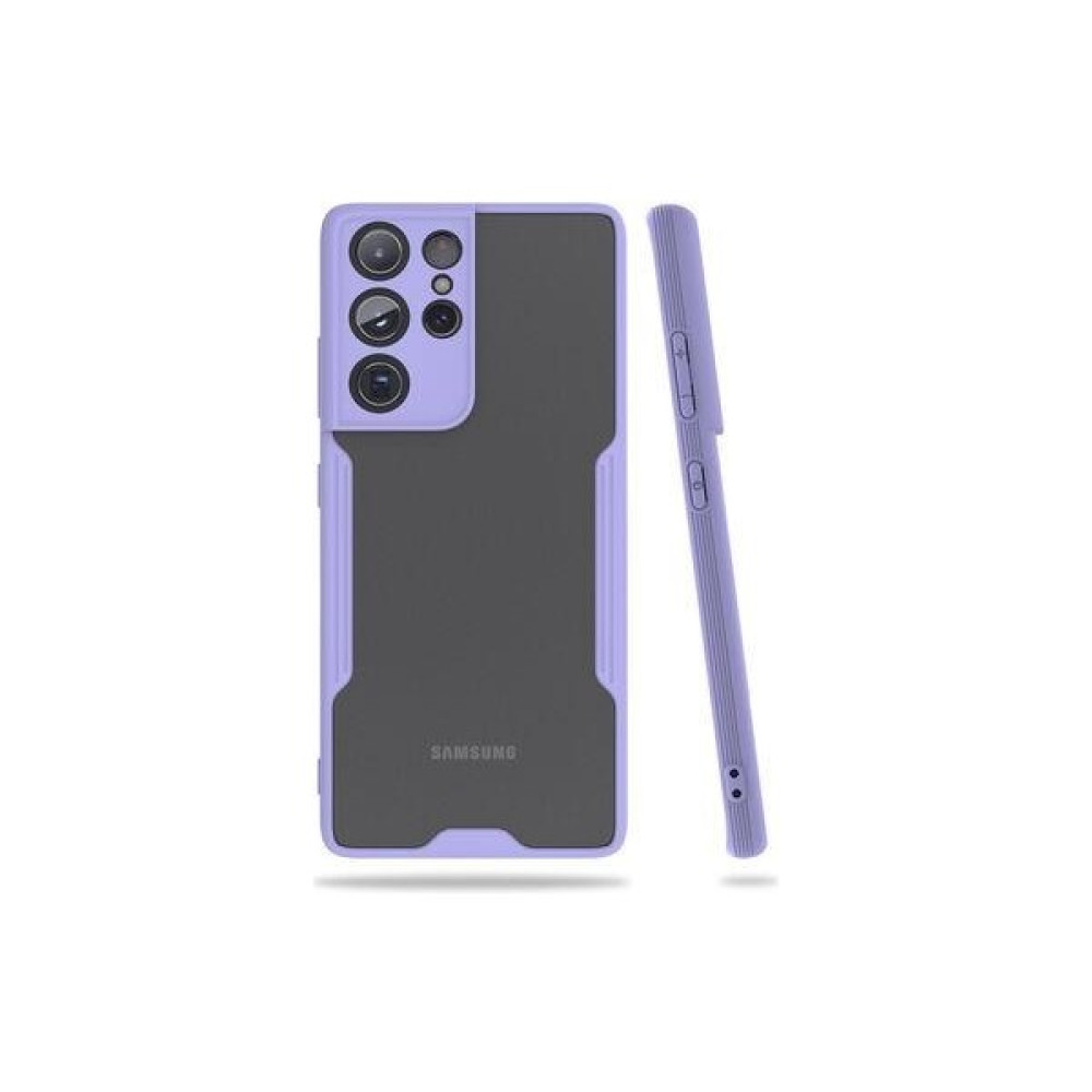 Ceponya Galaxy S21 Ultra Kılıf Arkası Şeffaf Ultra Ince Tasarım Kılıf - Mor Cep Telefonu Kılıfı Fiyatı