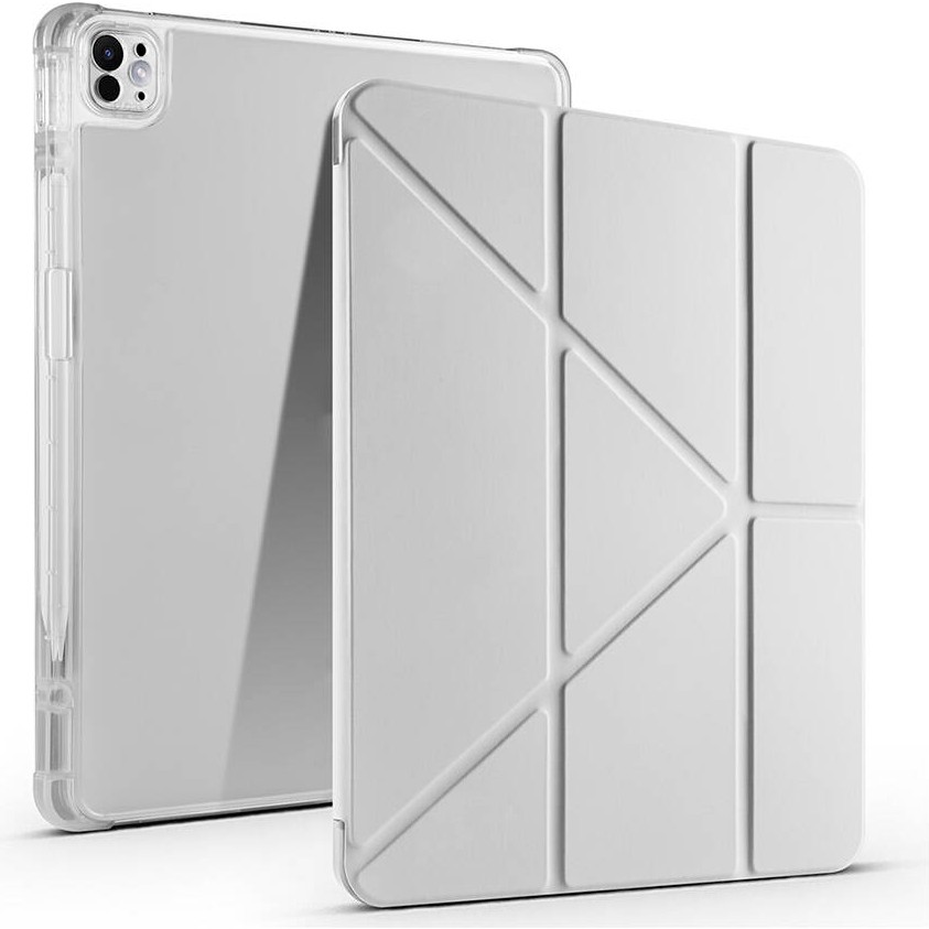 Ceponya iPad Pro 13 2025 M5 Tablet Kılıf Kalem Bölmeli Standlı Lüx Smart Cover - Gri Tablet Kılıfı Fiyatı