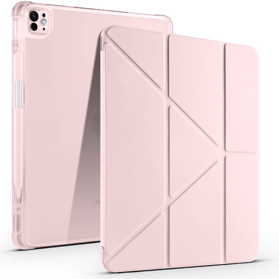 Ceponya iPad Pro 13 2025 M5 Tablet Kılıf Kalem Bölmeli Standlı Lüx Smart Cover - Rose Gold Tablet Kılıfı Fiyatı