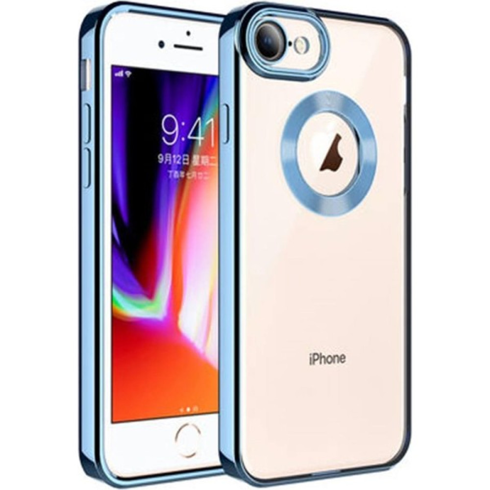 Ceponya iPhone Se 2022 Kılıf Köşeleri Renkli Şeffaf Kamera Korumalı Silikon Luxury Kapak - Sierra Mavisi Cep Telefonu Kılıfı Fiyatı