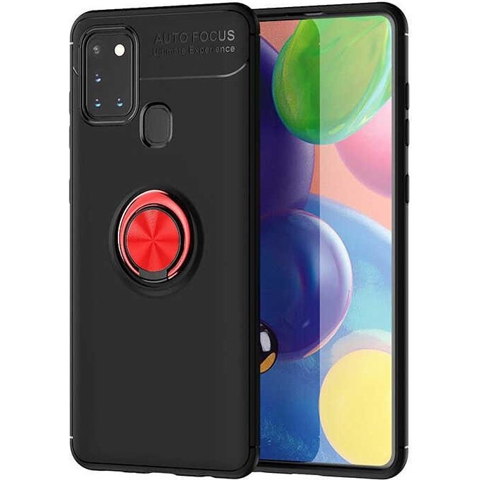 Ceponya Samsung Galaxy M31 Stantlı Manyetik Kamera Korumalı Kılıf - Siyah - Kırmızı Cep Telefonu Kılıfı Fiyatı