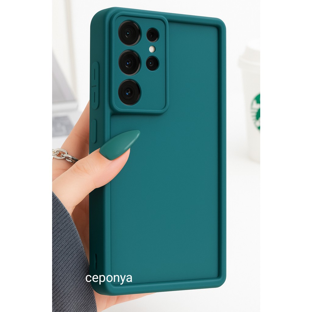 Ceponya Samsung Galaxy S25 Ultra Kılıf Kamera Korumalı Ananas Silikon Kapak - Koyu Yeşil Cep Telefonu Kılıfı Fiyatı