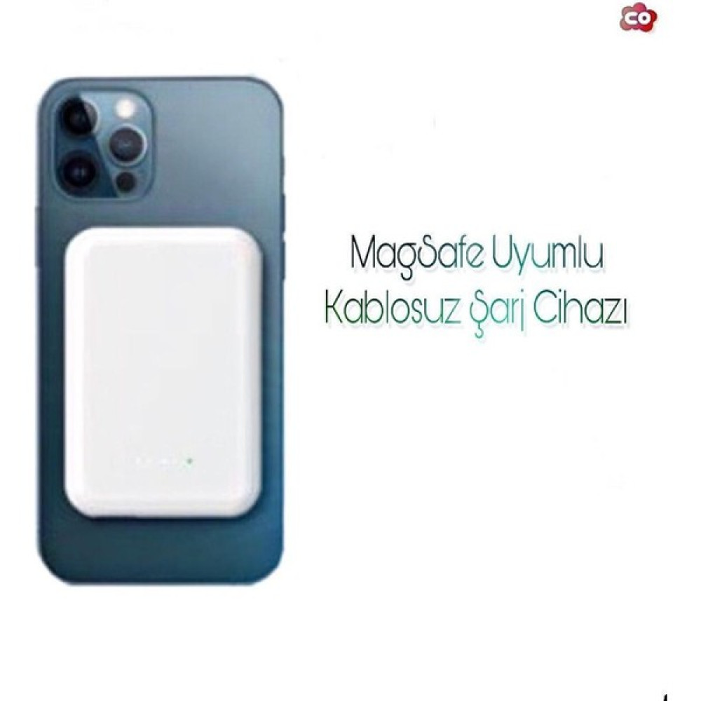 Cepotto iPhone 12 - iPhone 13 Uyumlu Magsafe 6000 Mah Kablosuz Powerbank - Beyaz Taşınabilir Şarj Cihazı - Powerbank Fiyatı