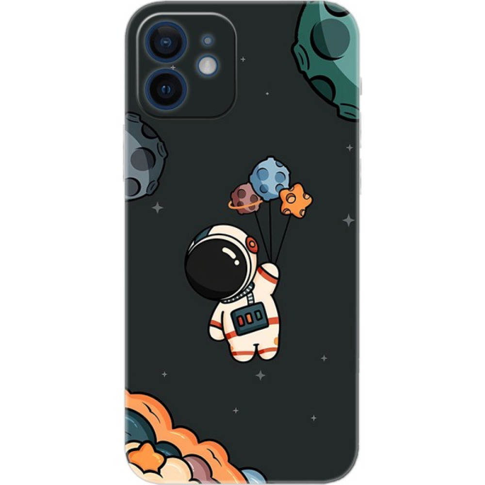 Ceppare Apple iPhone 12 Kılıf Desen Baskılı Silikon Astronot STK:628 - Desenli Cep Telefonu Kılıfı Fiyatı
