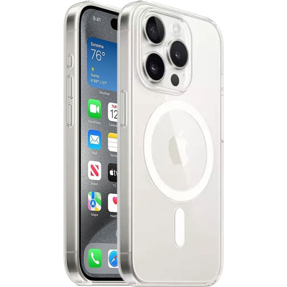 CepStok Apple iPhone 15 Pro Max Kılıf Şeffaf Sararmaz Kristal Magsafe Altı Açık Sert Pc Premium Kapak Cep Telefonu Kılıfı Fiyatı