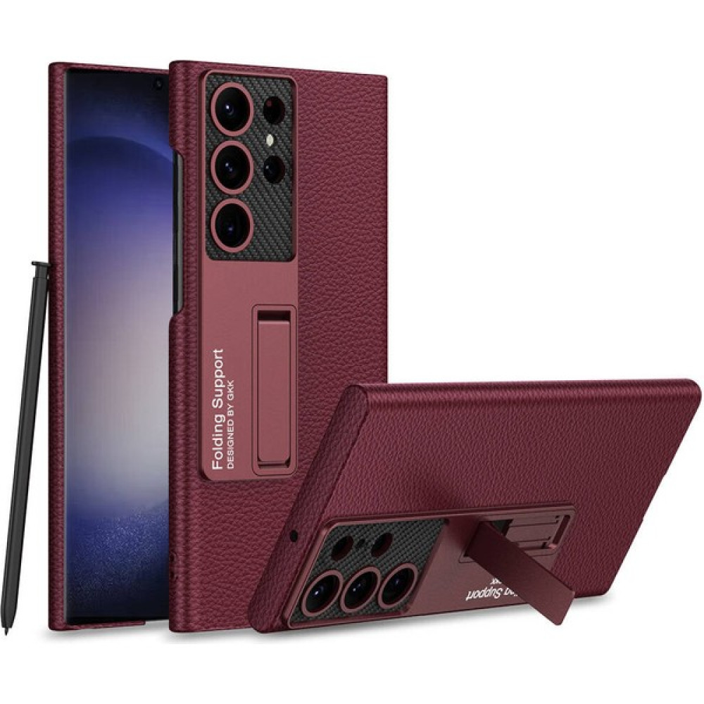 Cepustik Telefon Aksesuarları Galaxy S24 Ultra Kılıf Kıpta Standlı Kılıf - Mürdüm Cep Telefonu Kılıfı Fiyatı