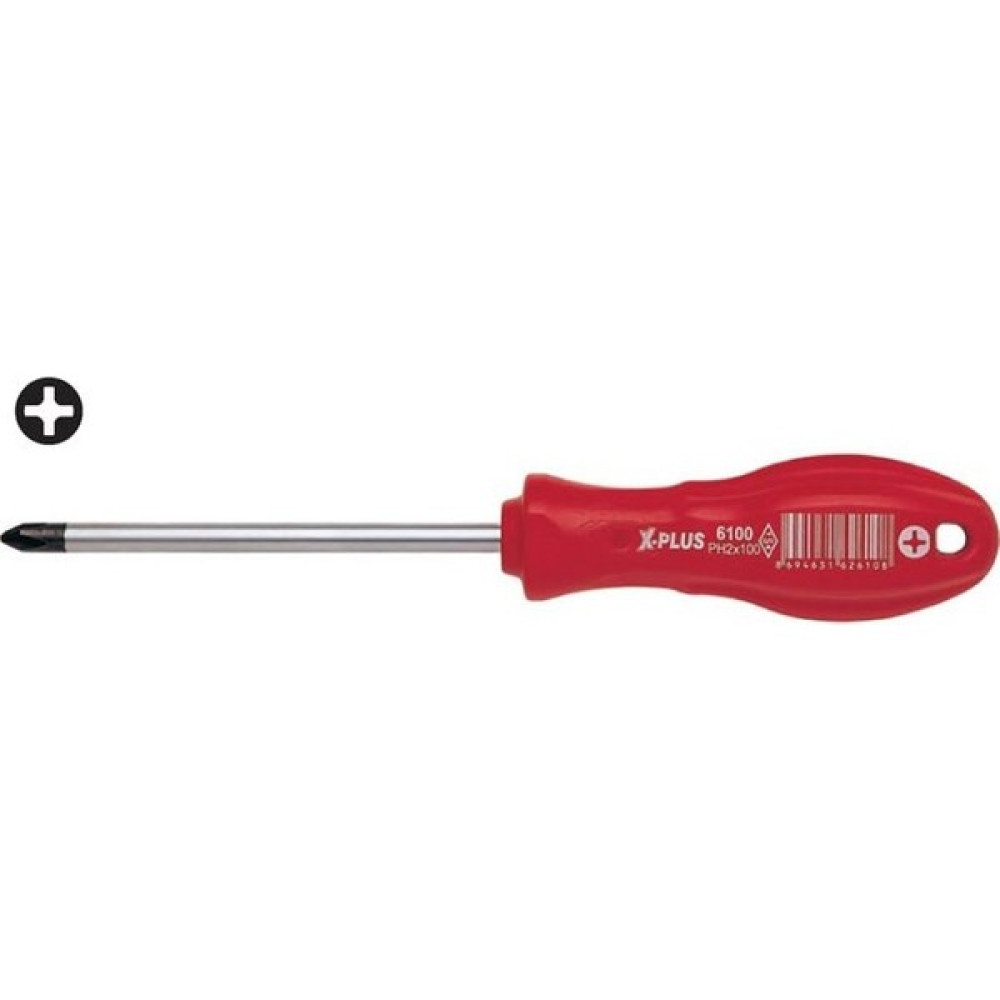Cer-Pa Yıldız Uçlu Tornavida PH1X100MM Cer-Pa X-Plus - 100 mm - Kırmızı Oto Boyaları Fiyatı