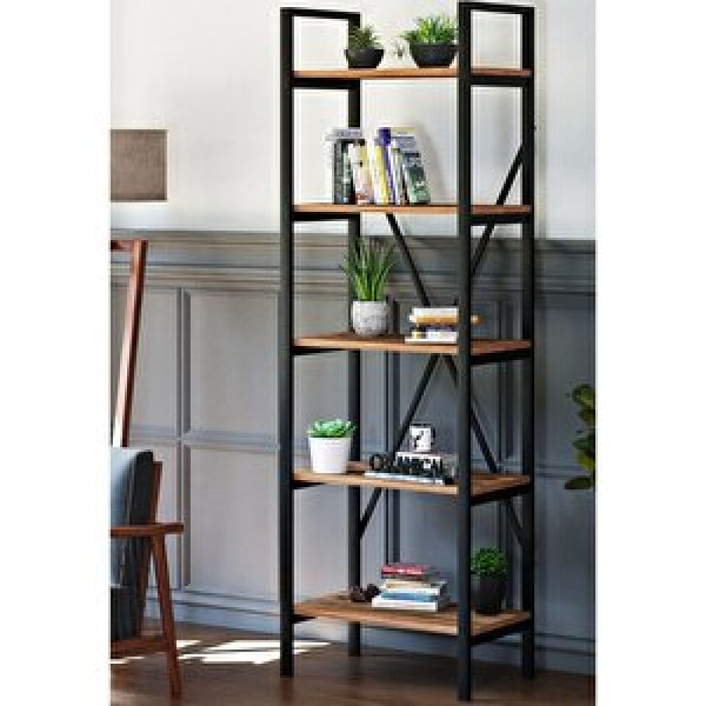 Ceramical Ktp Metal Kitaplık 5 Raflı - 60x180 Cm - Atlantik Çam/siyah Kitaplık Fiyatı