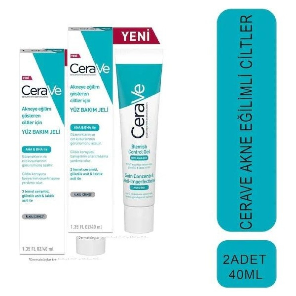 Cerave Akneye Eğilim Gösteren Ciltler Için Yüz Bakım Jeli 40 ml - 2 Adet Akne ve Sivilce Bakımı Fiyatı