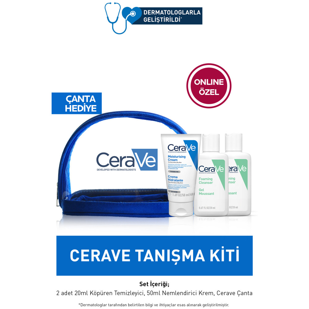 CeraVe Çanta Hediyeli Online Özel Tanışma Kiti Cilt Temizleme ve Peeling Fiyatı