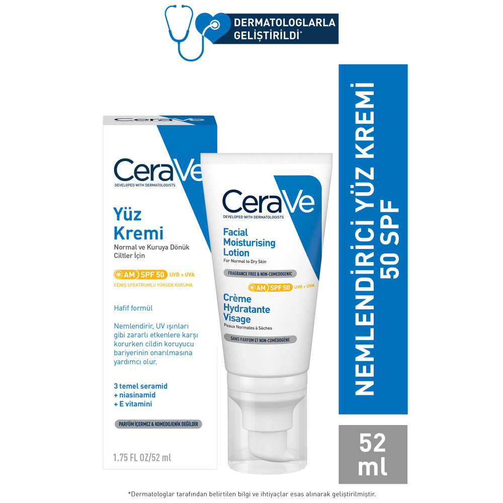 CeraVe Güneş Korumalı Yüz Bakım Kremi Spf50+ 52ml Cilt ve Yüz Bakımı Fiyatı