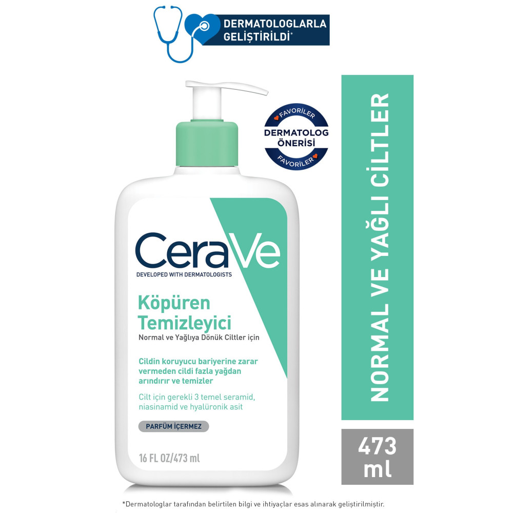 CeraVe Köpüren Temizleyici Seramid Içerikli Normal & Yağlı Ciltler Yüz Vücut 473 ml Cilt Temizleme ve Peeling Fiyatı