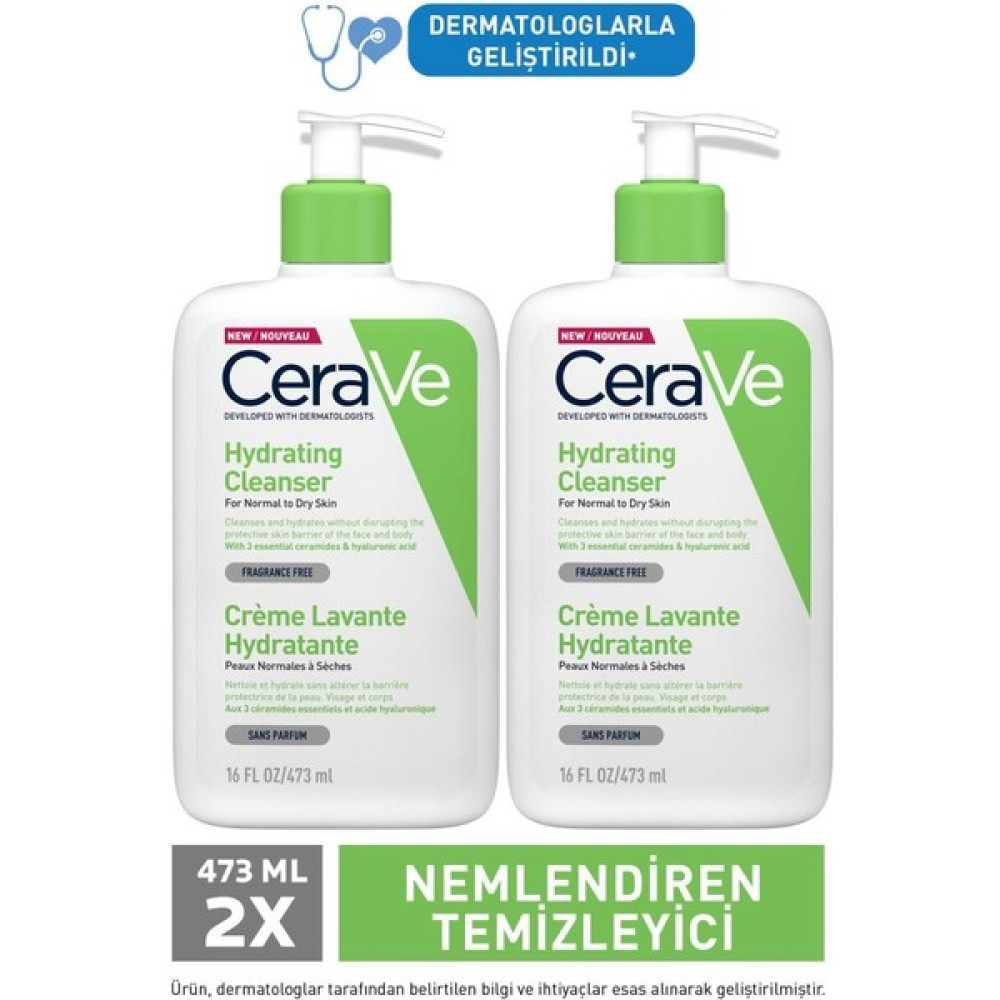 Cerave Nemlendiren Temizleyici Kuru Ciltler Için 473 ml X2 Nemlendiriciler Fiyatı