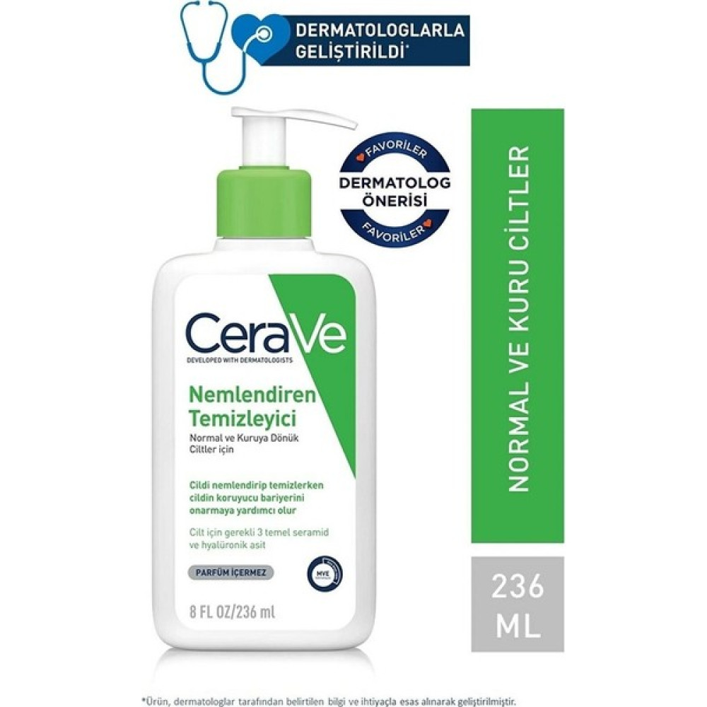 Cerave Nemlendiren Temizleyici Normal Kuruciltler Yüz Vücut 236 ml Makyaj Temizleyicileri Fiyatı
