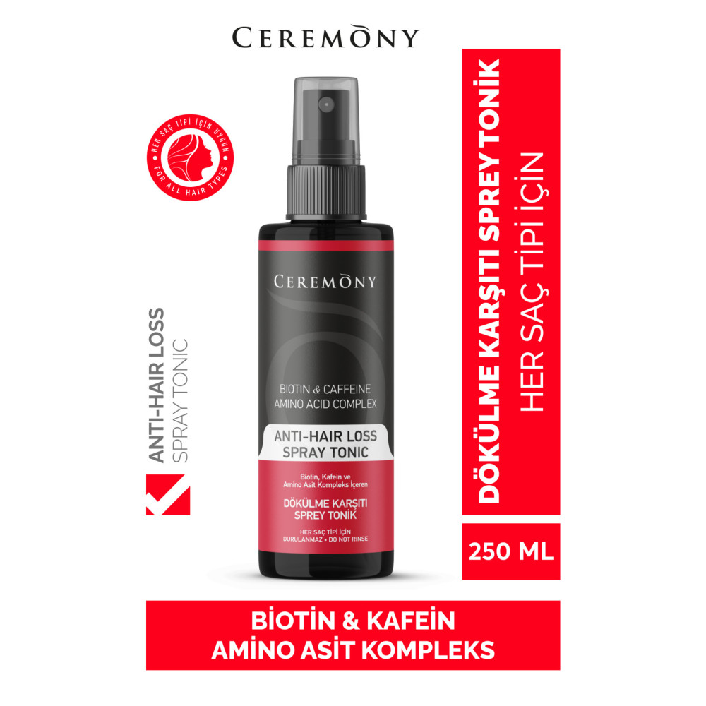 Ceremony Biotin & Kafein & Amino Kompleks İçeren Dökülme Karşıtı Saç Sprey Toniği 250 Ml Saç Bakım Losyonu / Toniği Fiyatı