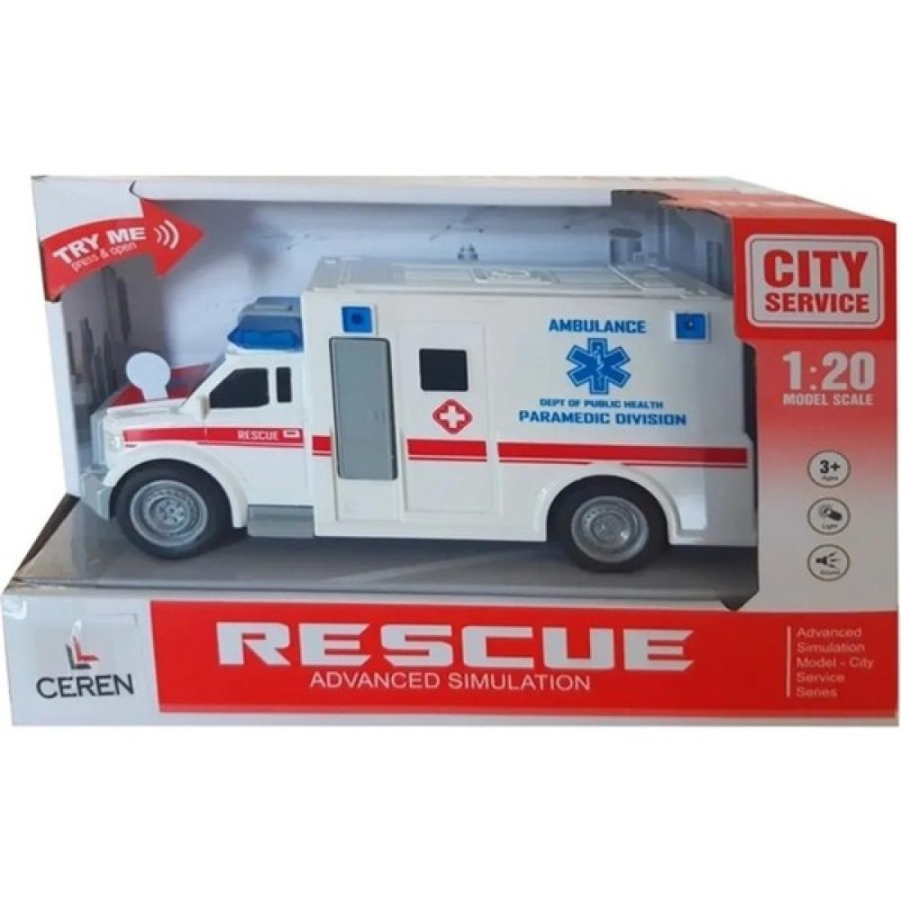 Ceren Işıklı ve Sesli Sürtmeli Ambulans 1:20 Bebek Oyuncakları Fiyatı