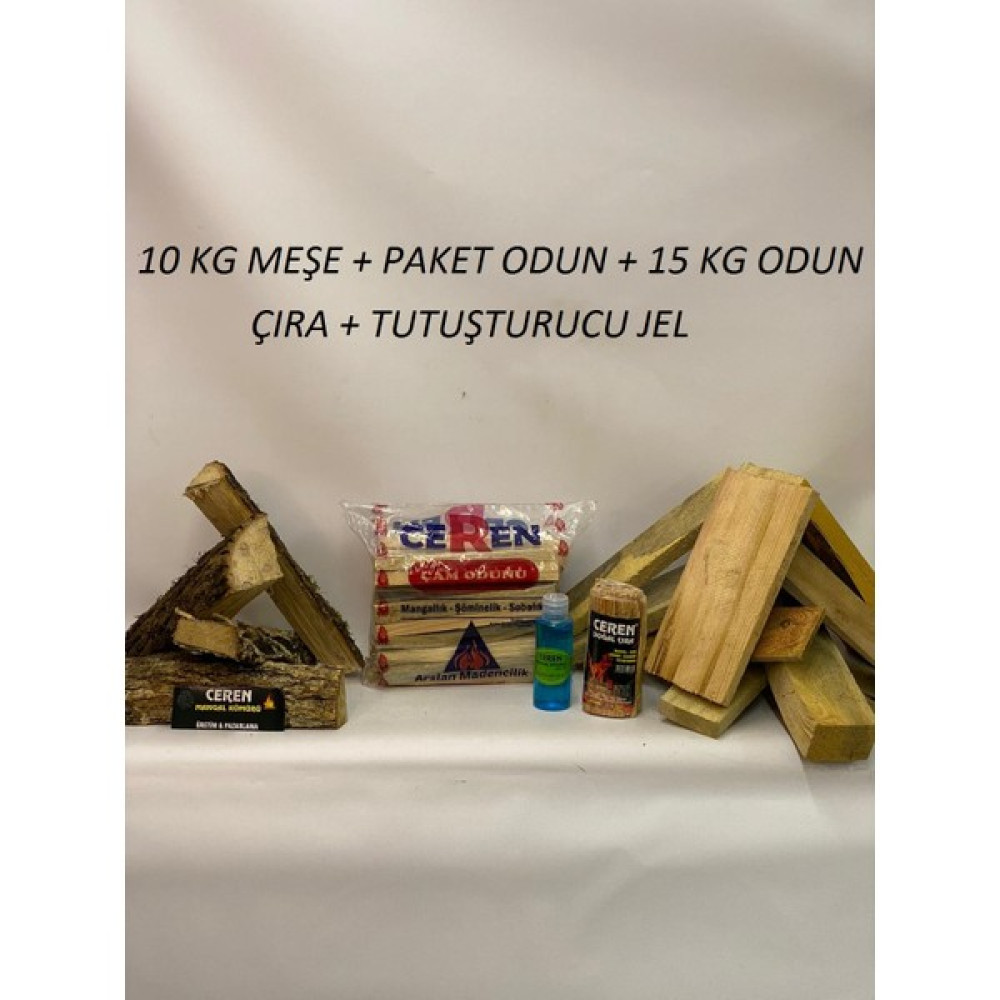 Ceren Mangal 10 kg Meşe+15 kg Odun+Paket Odun+Çıra+Tutuşturmalık Jel Mangal & Barbekü Malzemeleri Fiyatı