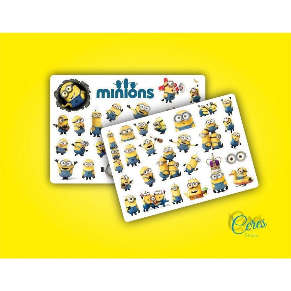Ceres Studio Minions Sticker Etiket 46 Adet 2 Sayfa Eğlenceli Renkli Tasarım Çocuklar için Okul Etiketi Fiyatı