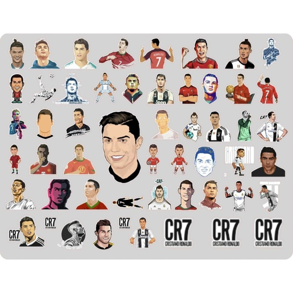 Ceres Studio Ronaldo CR7 Sticker Etiket 106 Adet 2 Sayfa 14x18 cm Renkli Kaliteli Tasarım Okul Etiketi Fiyatı
