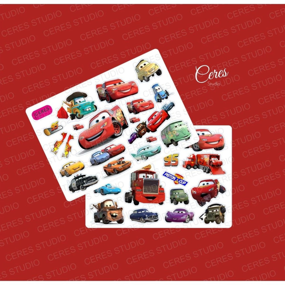Ceres Studio Şimşek Mcqueen ve Arkadaşları Sticker Etiket 2 Sayfa 38 Etiket 14x20cm Kuşe Kağıdı Okul Etiketi Fiyatı