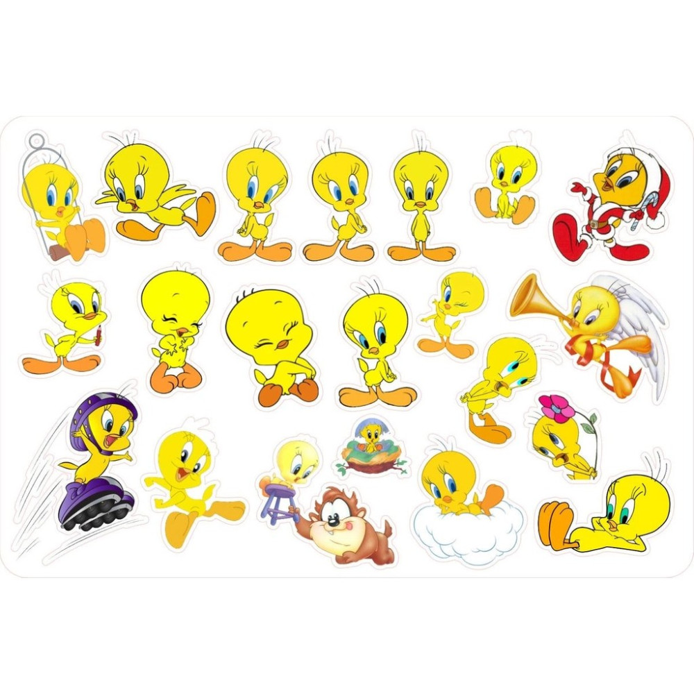 Ceres Studio Tweety Sticker Etiket 64 Adet 2 Aynı Sayfa Renkli 14x17cm Ölçüler - -- Okul Etiketi Fiyatı