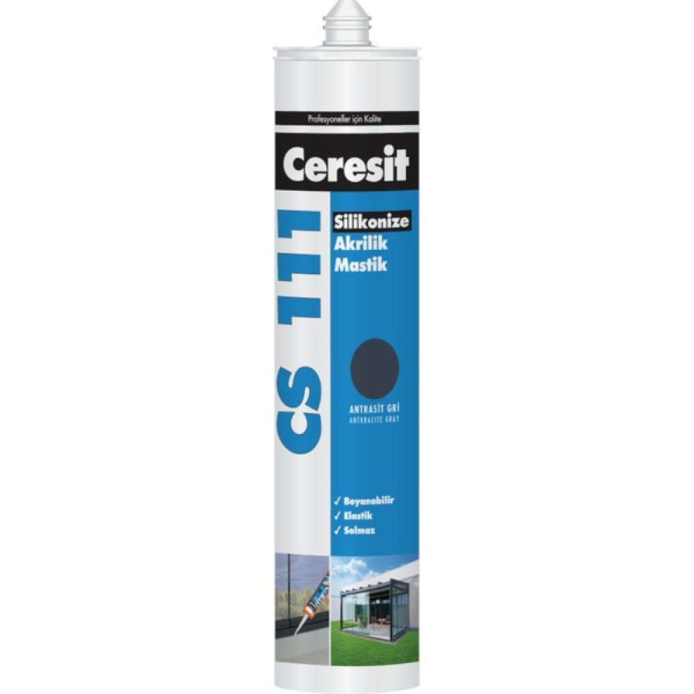 Ceresit Cs 111 Silikonize Akrilik Mastik Antrasit Gri 240 ml Nalburiye & Hırdavat Fiyatı
