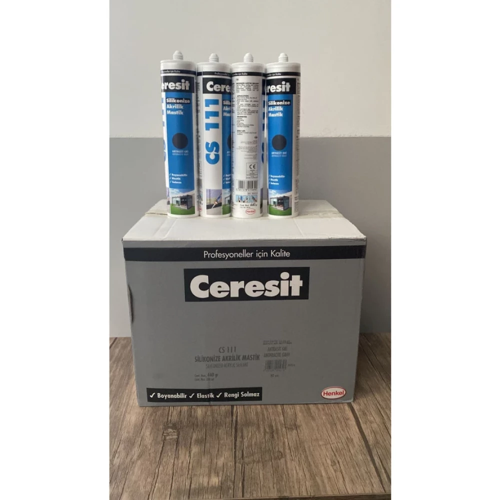 Ceresit Cs 111 Silikonize Akrilik Mastik Antrasit Gri 240 Ml - 30 Adet Nalburiye & Hırdavat Fiyatı