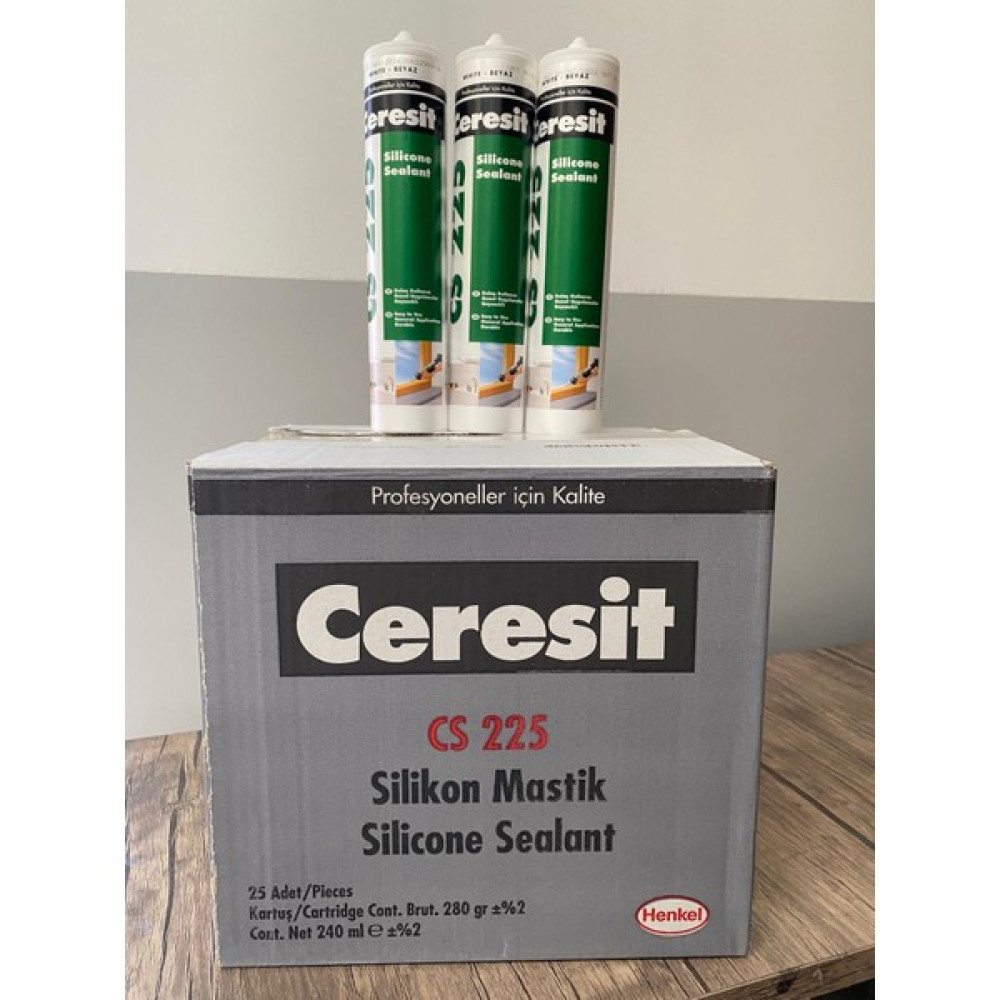 Ceresit Cs 225 Silikon Mastik Beyaz 280 gr 12'li Paket Nalburiye & Hırdavat Fiyatı
