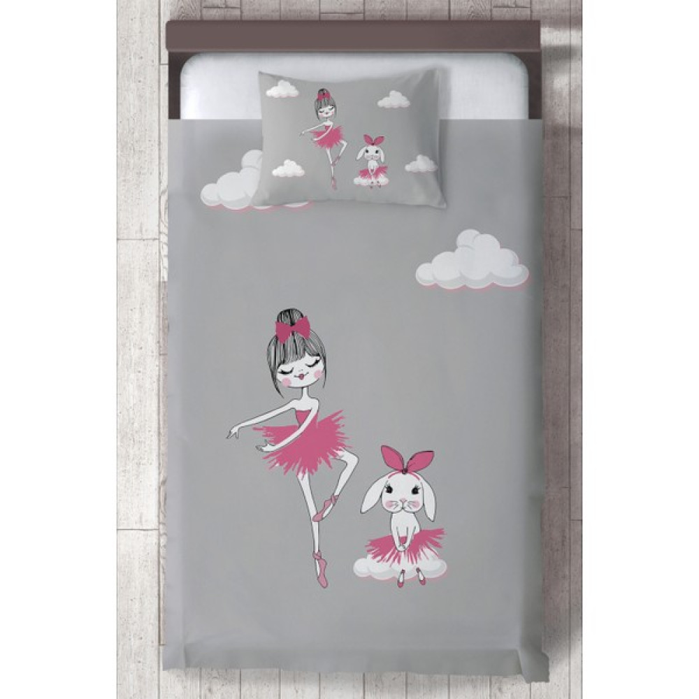 Ceritti Bebek ve Çocuk Odası Balerin Kız ve Sevimli Tavşan Organik Boyalı, Renkli Yatak Örtüsü Seti Toplam 2 Parça ( 1 Adet Yatak Örtüsü 140X220CM,... Yatak Örtüsü Fiyatı