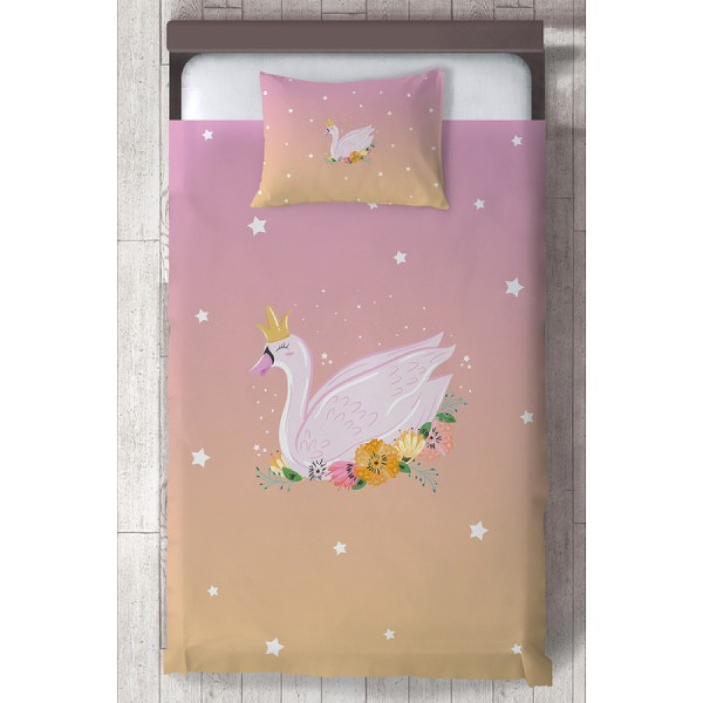 Ceritti Bebek ve Çocuk Odası Kuğu Desenli, Organik Boyalı, Renkli Yatak Örtüsü Seti Toplam 2 Parça ( 1 Adet Yatak Örtüsü 140X220CM, 1 Adet Yastık K... Yatak Örtüsü Fiyatı