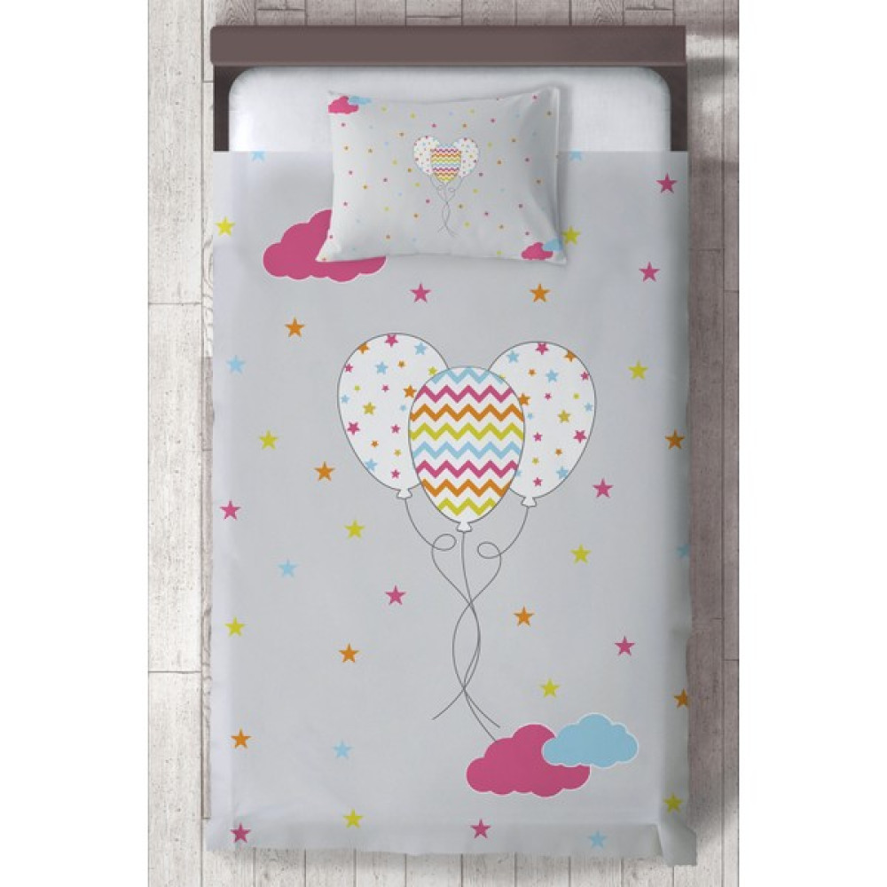 Ceritti Bebek ve Çocuk Odası Renkli Balon Yıldız Bulut Organik Boyalı, Renkli Yatak Örtüsü Seti Toplam 2 Parça ( 1 Adet Yatak Örtüsü 140X220CM, 1 A... Yatak Örtüsü Fiyatı