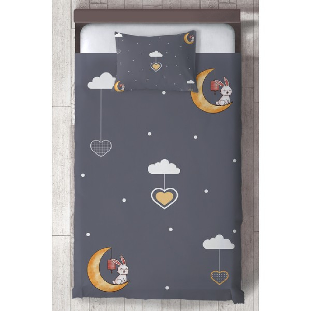 Ceritti Bebek ve Çocuk Odası Sevimli Tavşan Desenli, Organik Boyalı, Renkli Yatak Örtüsü Seti Toplam 2 Parça ( 1 Adet Yatak Örtüsü 140X220CM, 1 Ade... Yatak Örtüsü Fiyatı
