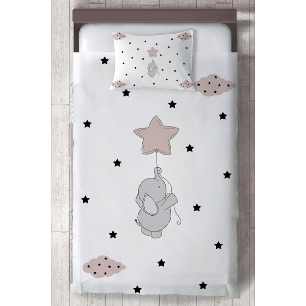 Ceritti Bebek ve Çocuk Odası Yıldız ve Sevimli Fil Organik Boyalı, Renkli Yatak Örtüsü Seti Toplam 2 Parça ( 1 Adet Yatak Örtüsü 140X220CM, 1 Adet ... Yatak Örtüsü Fiyatı