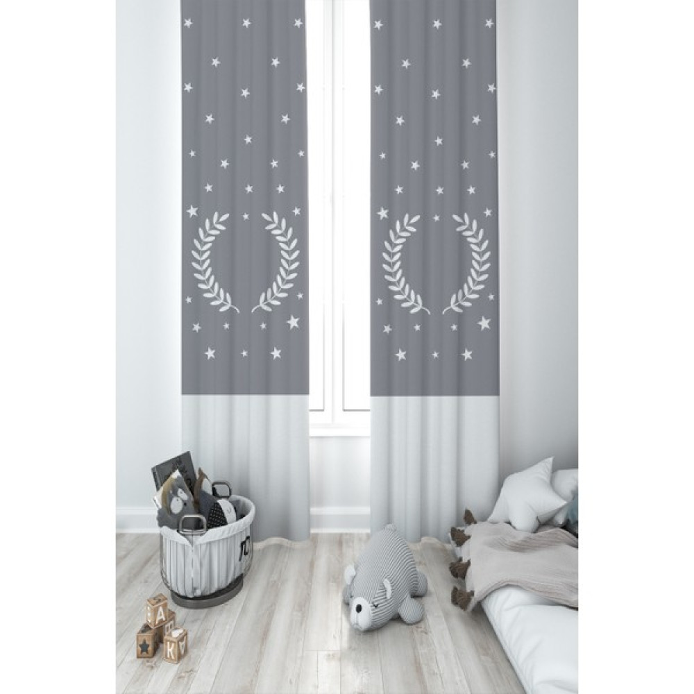 Ceritti Bebek ve Çocuk Odası Yıldızlar ve Buğday Desenli Iki Kanat Fon Perde CRTT-332 - Renkli - 70 x 250 cm Fon Perde Fiyatı