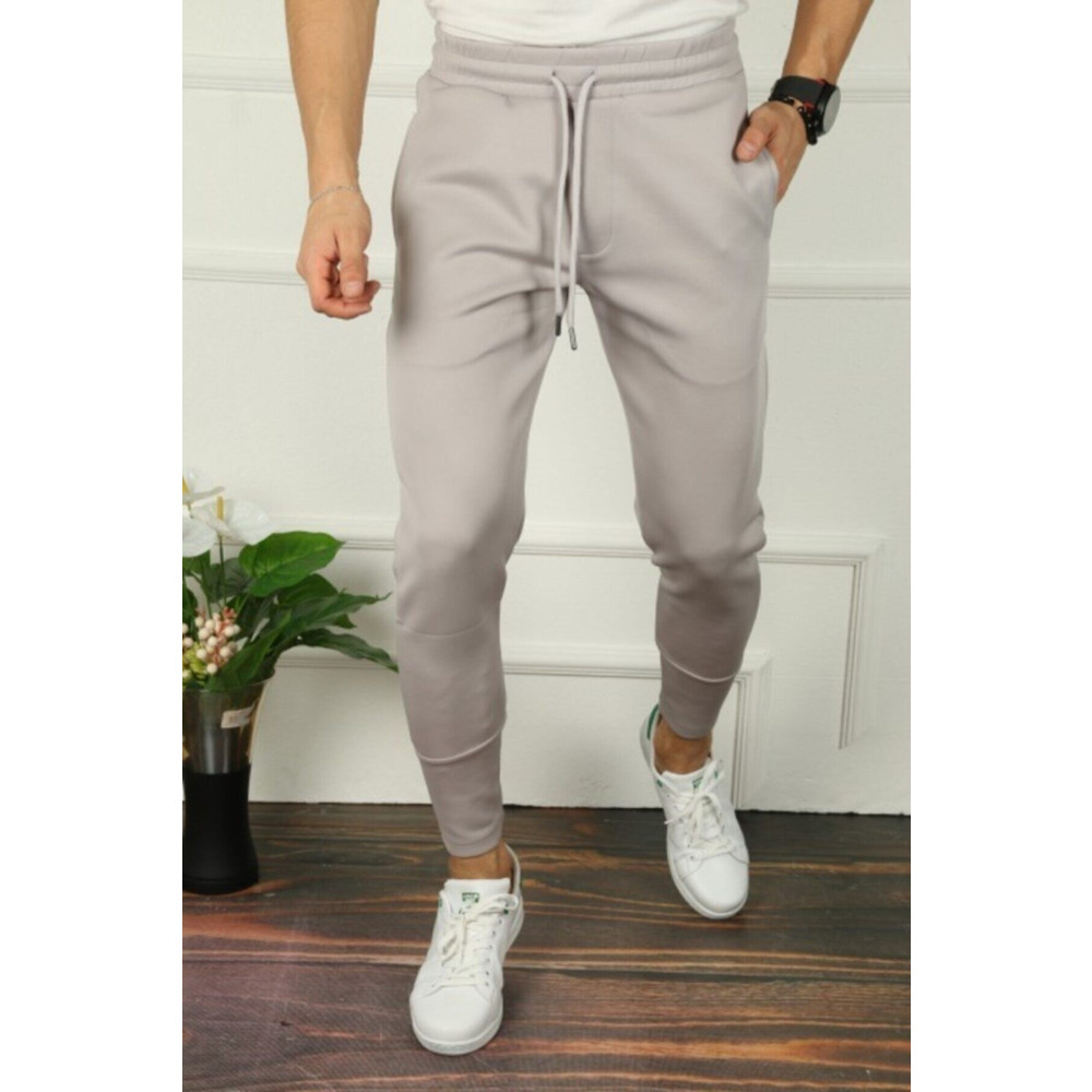çerme Erkek Gri Scuba Kumaş Slimfit Jogger Outdoor Eşofman Altı XL Beden Kadın Eşofman Fiyatı