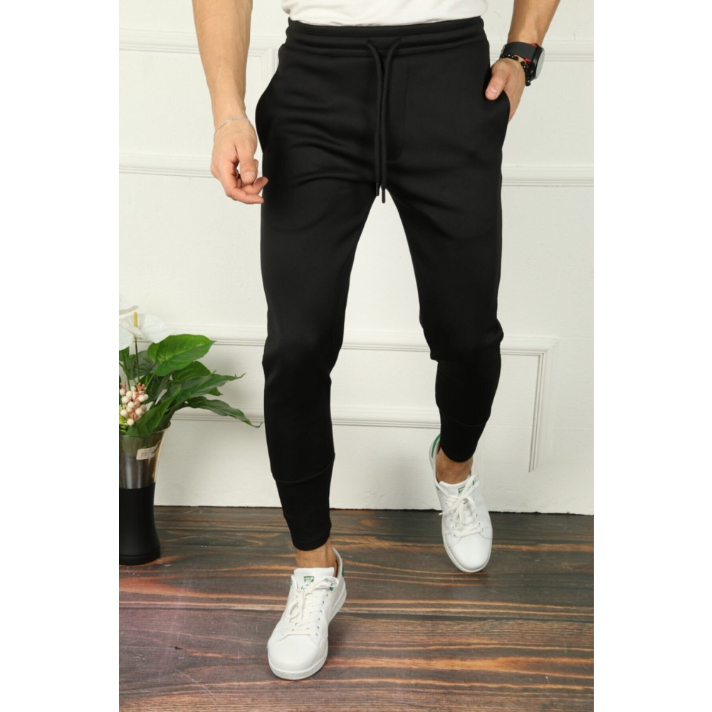 çerme Erkek Siyah Scuba Kumaş Slimfit Jogger Outdoor Eşofman Altı Ç41 S Beden Kadın Eşofman Fiyatı