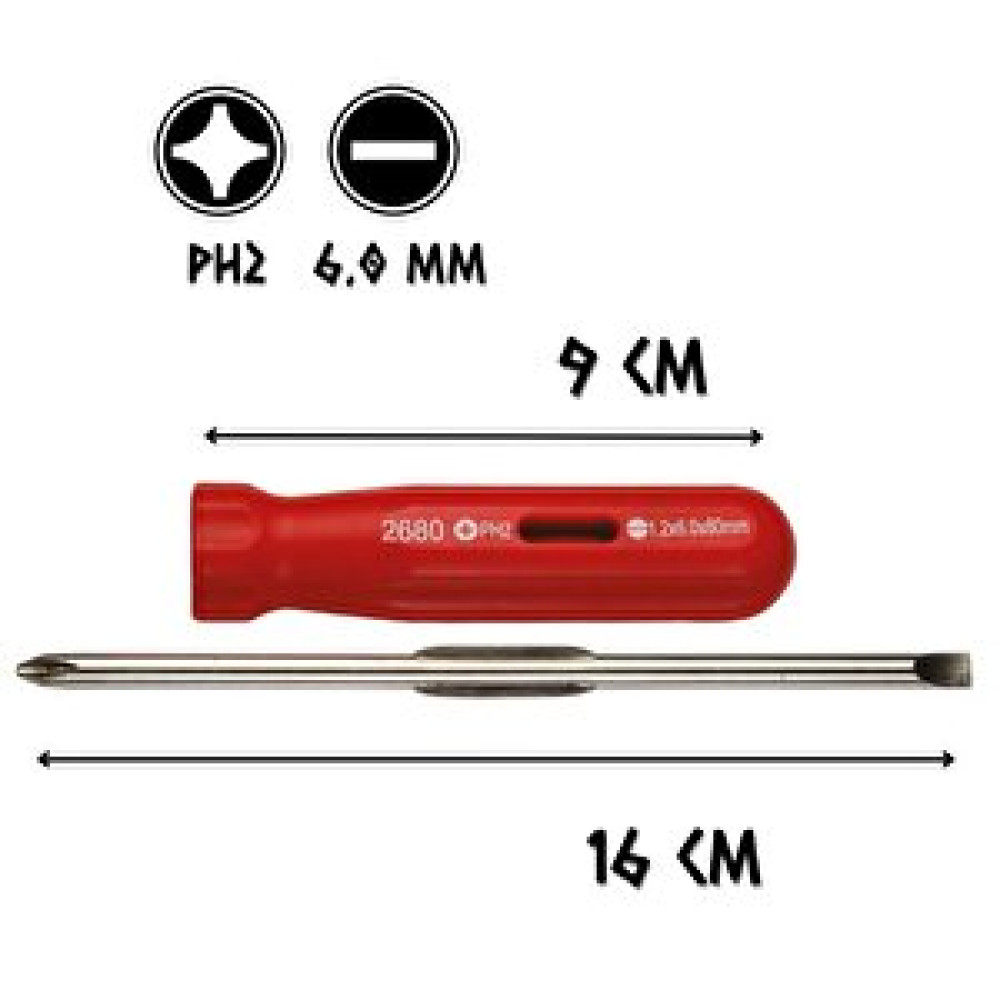 Cerpa-Norm Cer-pa Norm Değişken Uçlu Tornavida - Ph2 Yıldız - 6.0 Düz - 8 Cm. Tornavida Fiyatı